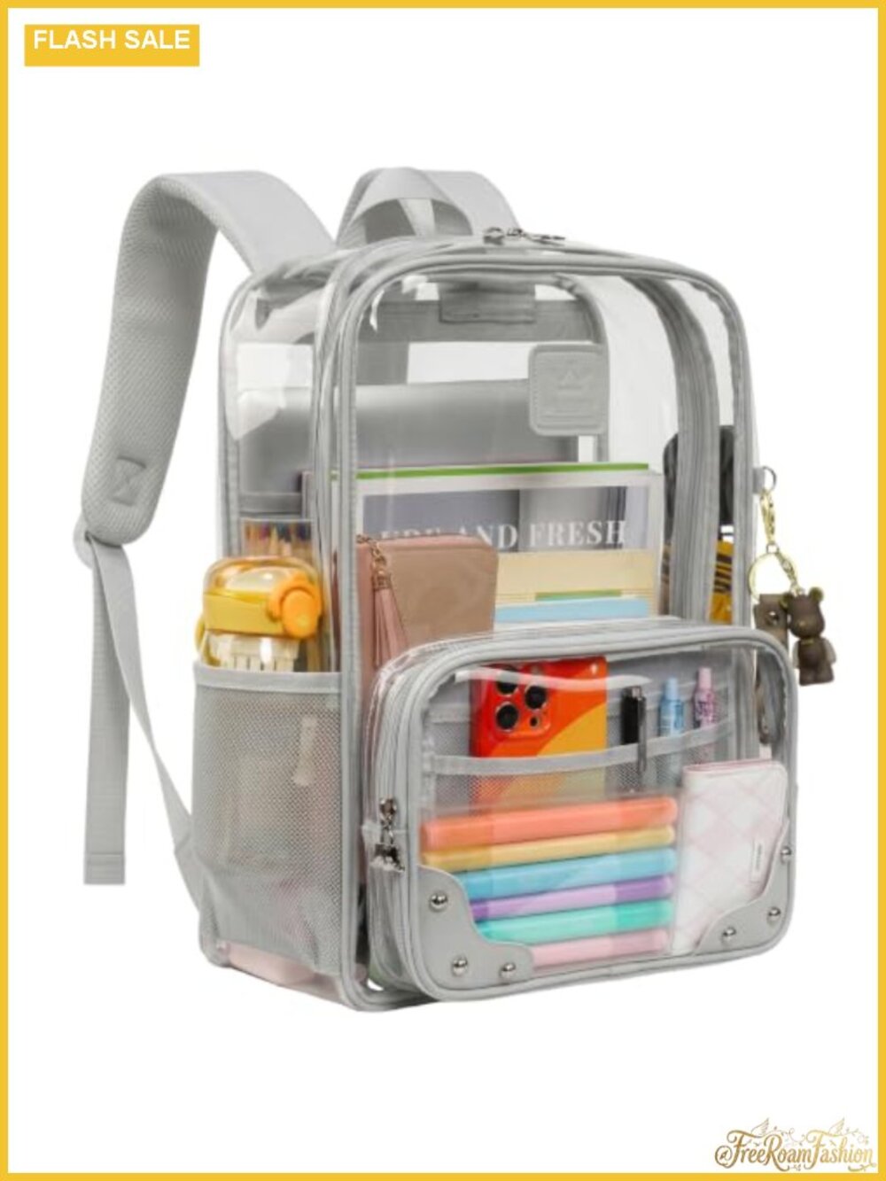 Clear Backpack Heavy Duty TPU Transparent see through Stadium Approved Laptop